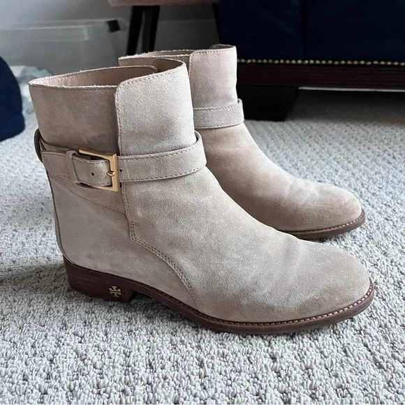Tory Burch Tan Suede Leather Boots - Picture 1 of 8